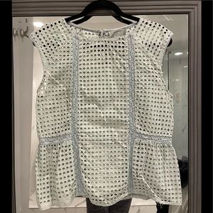 maeve (anthropologie) aqua sleeveless blouse, size M